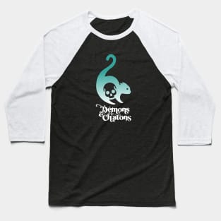 Démons&Chatons logo / turquoise and white Baseball T-Shirt